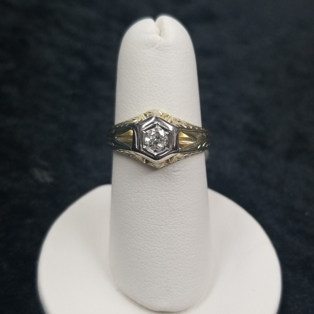 14k yellow gold diamond ring